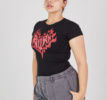 Black Burn Basic Tee