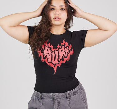 Black Burn Basic Tee