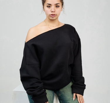 Asia black off shoulder sweater